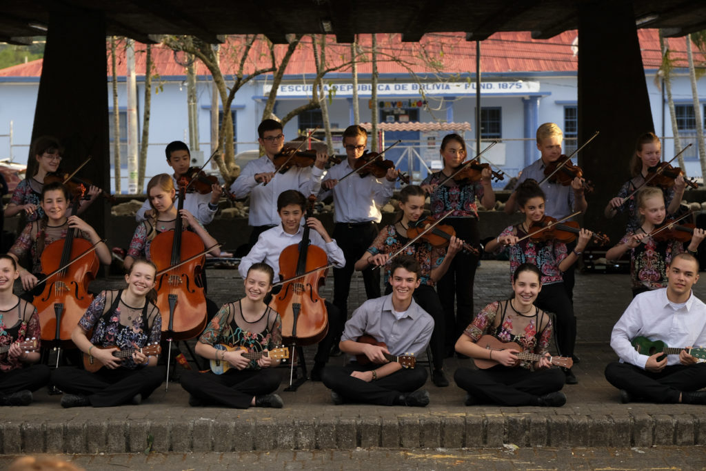 Boulder Suzuki Strings students performing in Costa Rica