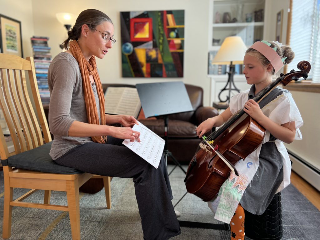 Teaching music theory to cello student